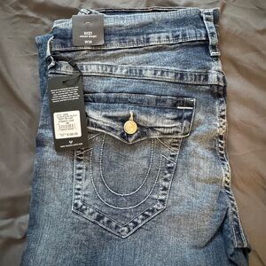 True Religion Men's Ricky flap Straight Jeans - Blue